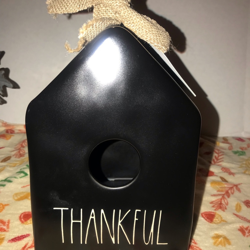 Rae Dunn Black Birdhouse - THANKFUL